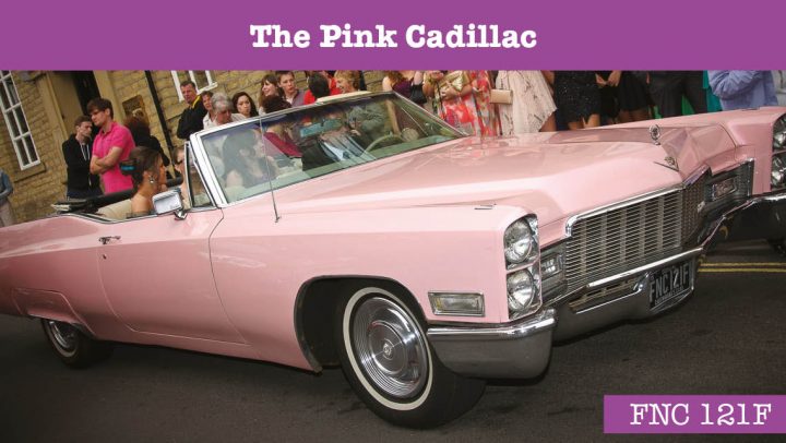 Pink Cadillac Wedding car - wedding cars huddersfield